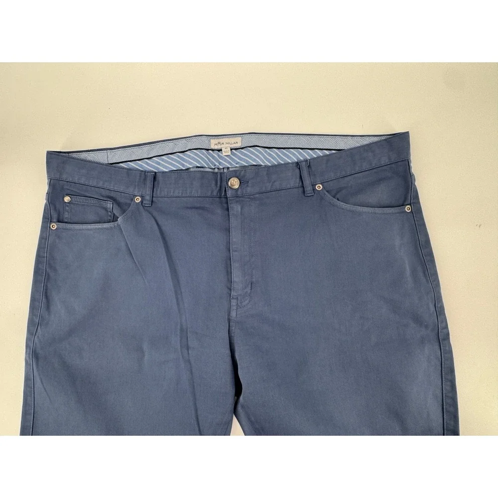 Peter Millar Ultimate Sateen Five Pocket Pants‎ Mens 42x34 Blue Stretch Golf